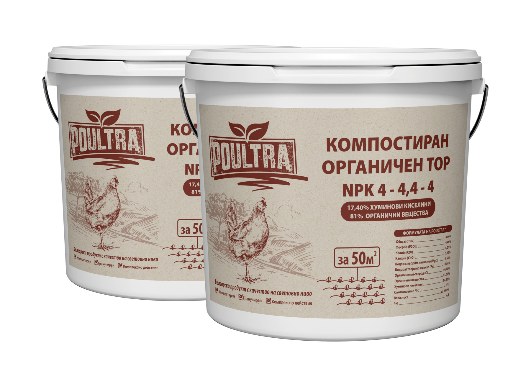 2 X 6L Кофа За 100 м² 100% Органичен Компостиран Птичи Тор На Пелети ...